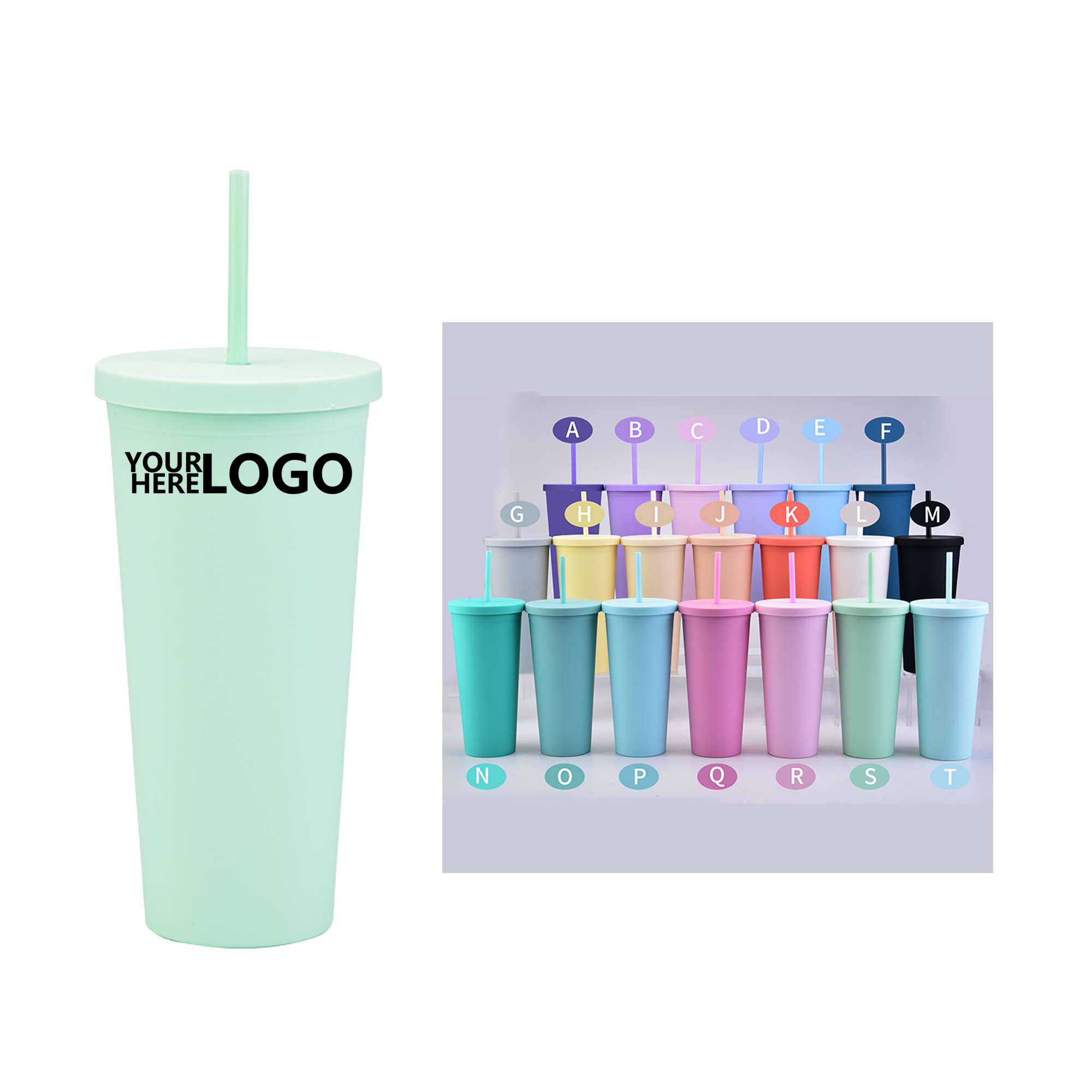 23oz Customizable Stadium Plastic Straw Cup 1