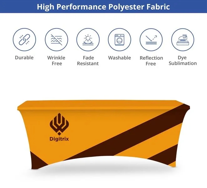 Stretch Table Cover - 4 sided with Zipper back (8' x 2.5') 6