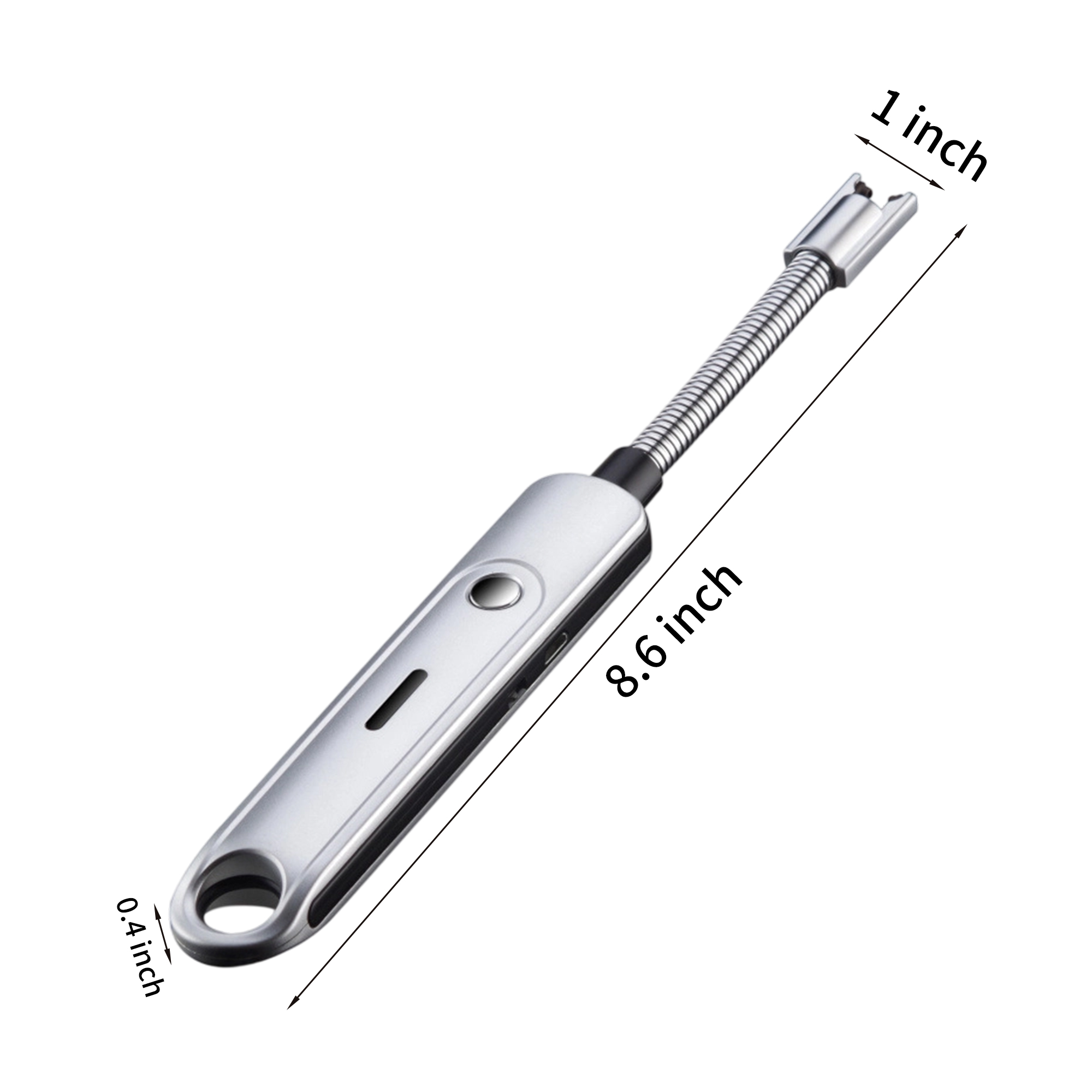 Rechargeable Arc Candle Lighter With Flexible Neck 8.6" Length x 1" Width x 0.4" Thick 8