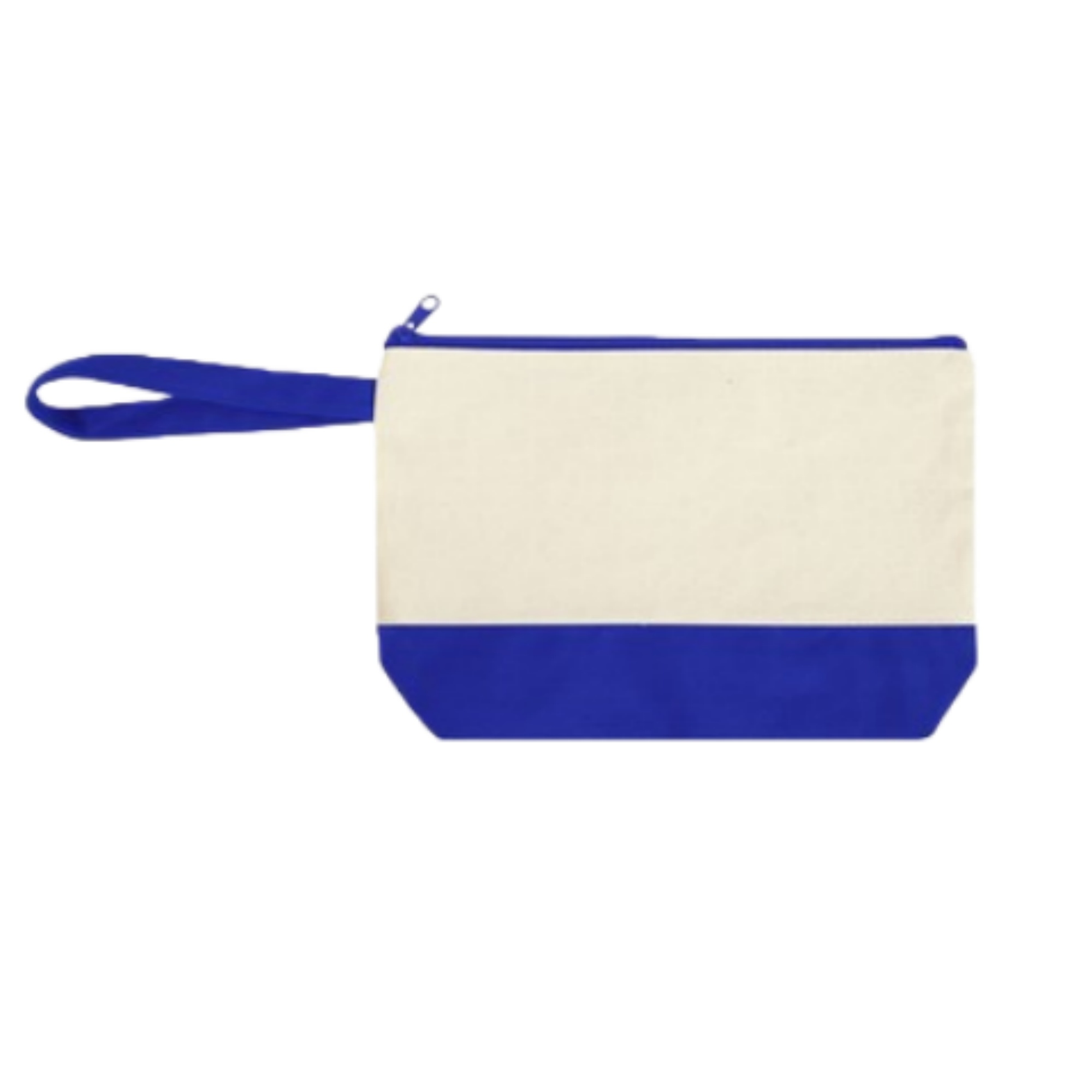 Two Tone Canvas Cosmetic Zipper Bag with Bottom & Strap 16
