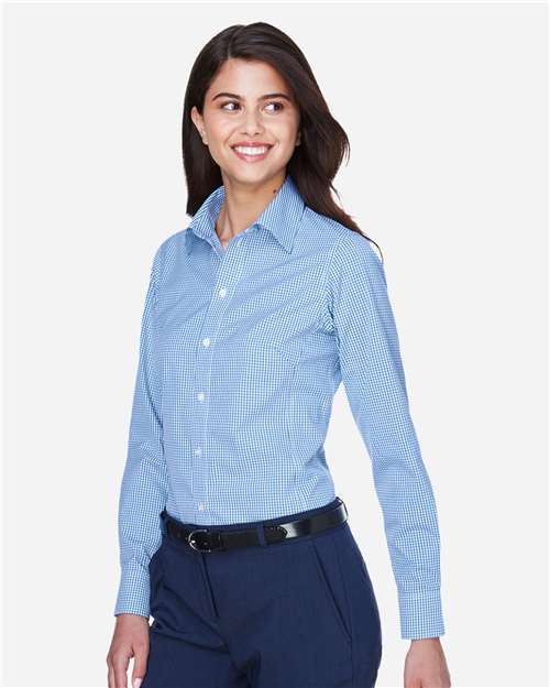 Women's Crown Collection® Gingham Check Woven Dress Shirt - D640W 7