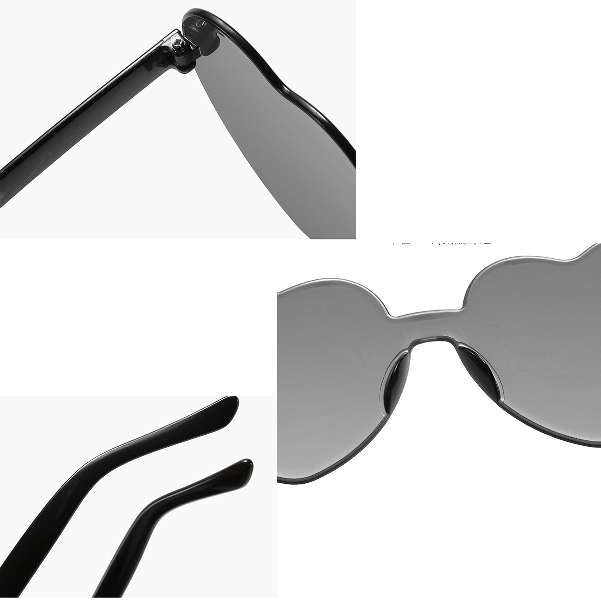 Heart Shape Sunglasses Rimless Transparent 2