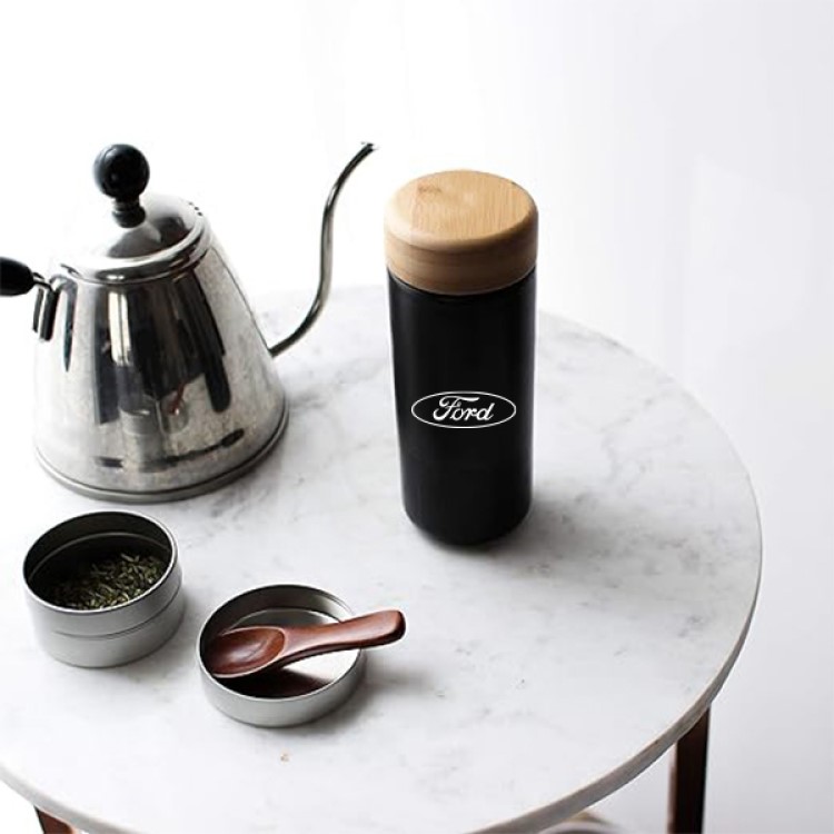 Imari 10oz Double Wall Ceramic Mug With Bamboo Lid 11