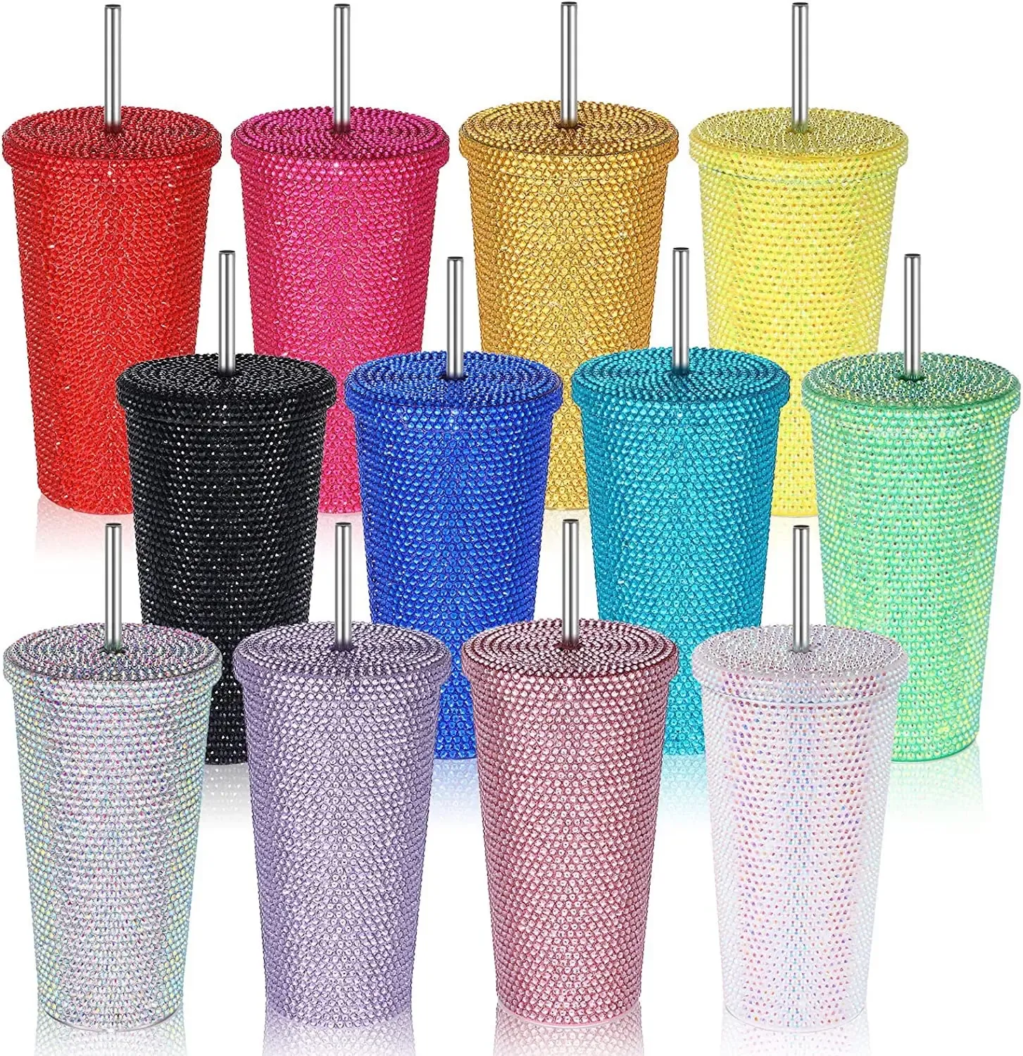 16 Oz Bling Diamond Straw Cup 4