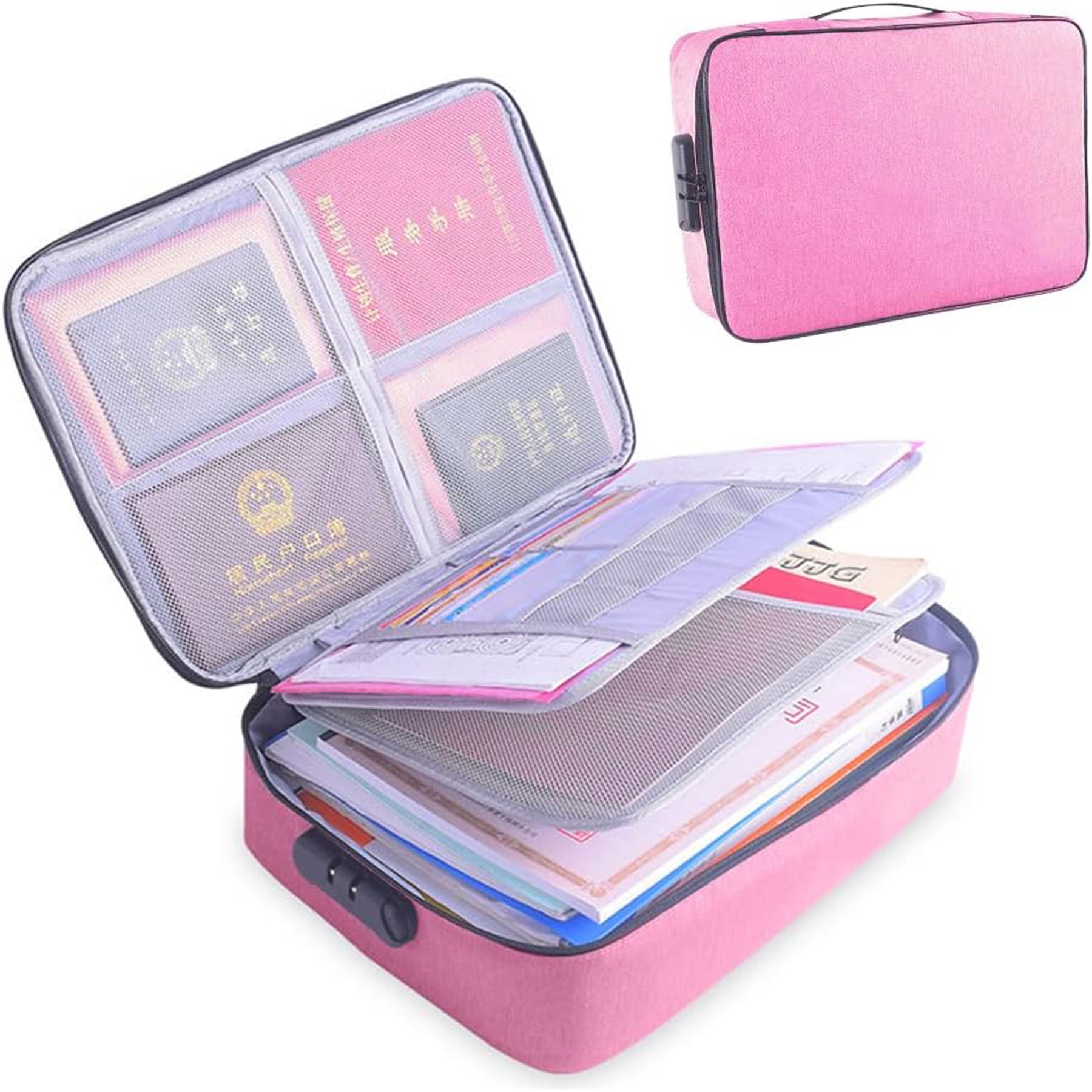 Multi-Layer Storage Pouch Credential Document Organizer Bag 3