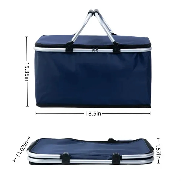 Insulated Aluminum Frame Picnic Basket - Folding Design 6