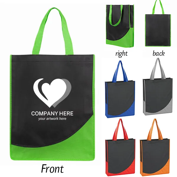 Non-Woven Tote With Accented Trim -12x15x3 4