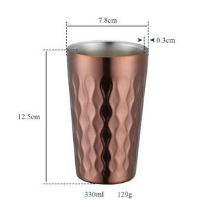 10oz Stainless Steel Camping Coffee Mug w/Wood Sleeve & Lid 4