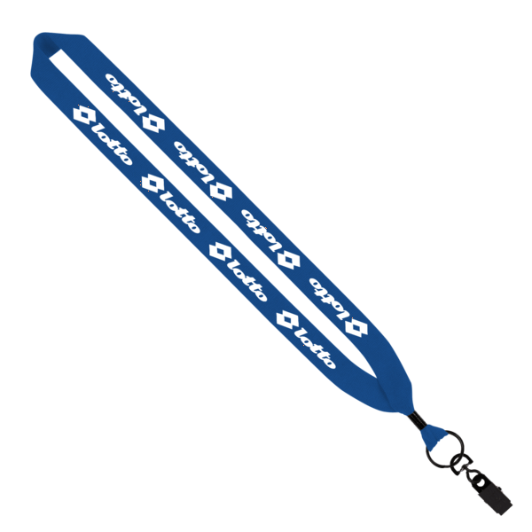 1" Cotton Lanyard with Metal Crimp & Metal Bulldog Clip 2