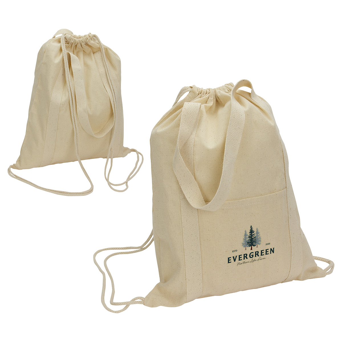 Orion 5 oz 50/50 Recycled Cotton Drawstring Bag 4