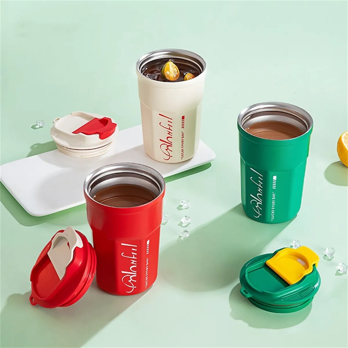 13.5oz Insulated Coffee Cup with Leakproof Lid 6