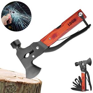 Wooden Panel Multi Emergency Hammer With Axe Essential Tools 8