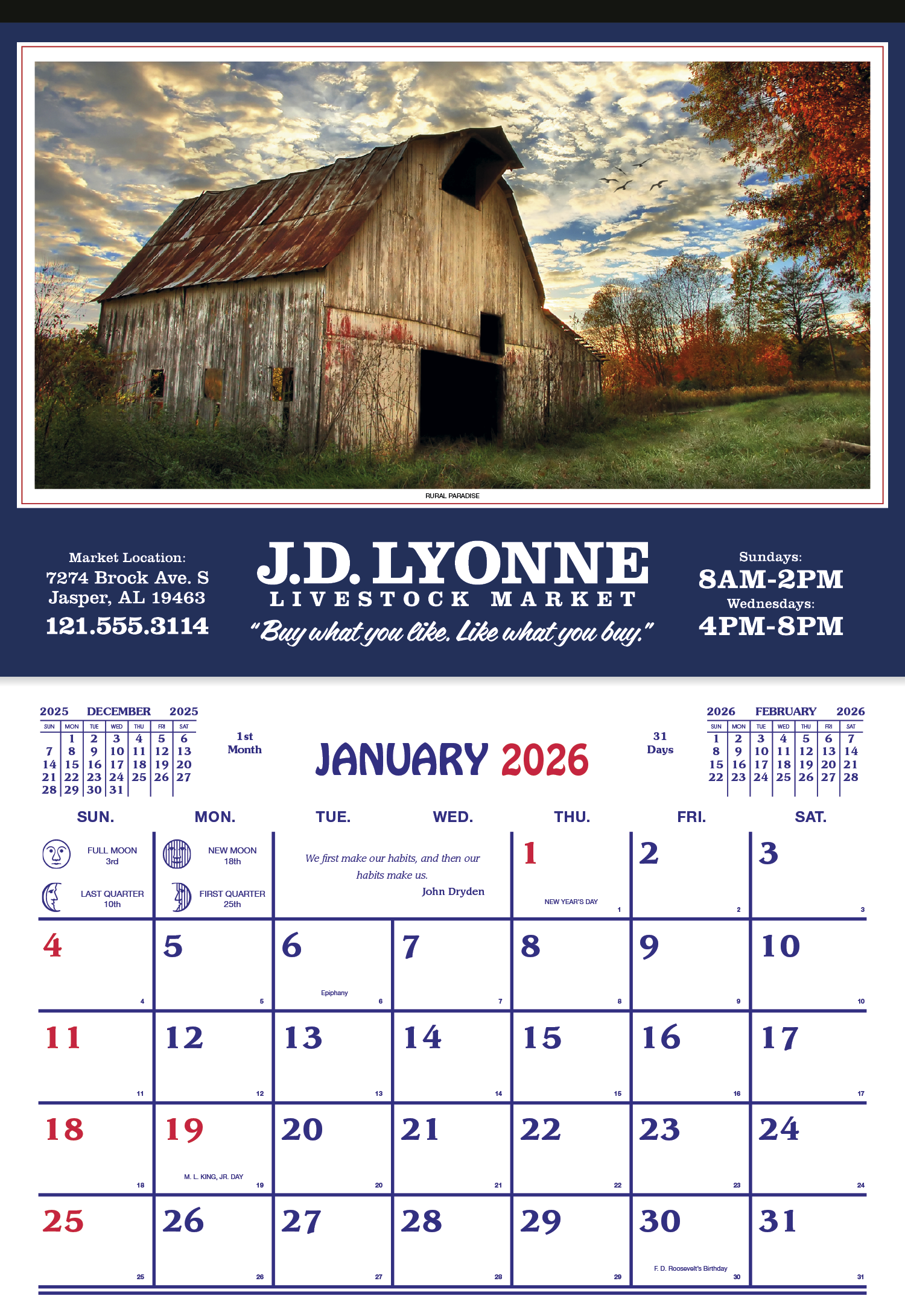 Skinner & Kennedy® Farm Calendar 17