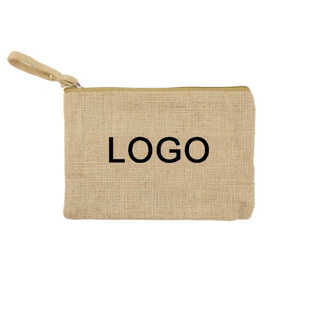Personalized Natural Jute Zipper Pouch 2