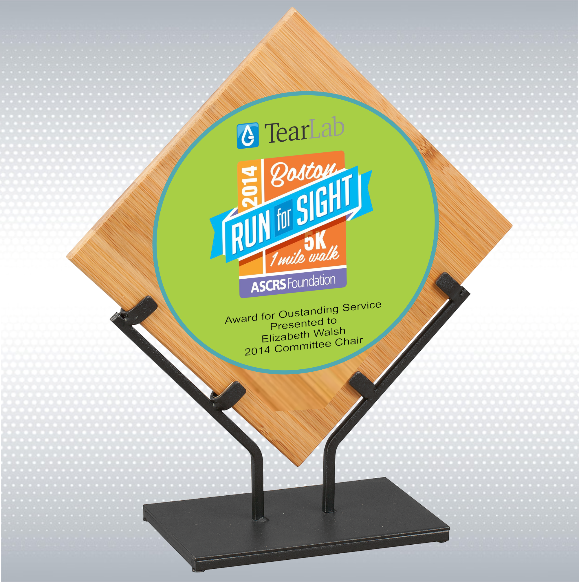 12.25" Bamboo Plaque w/Metal Stand 3