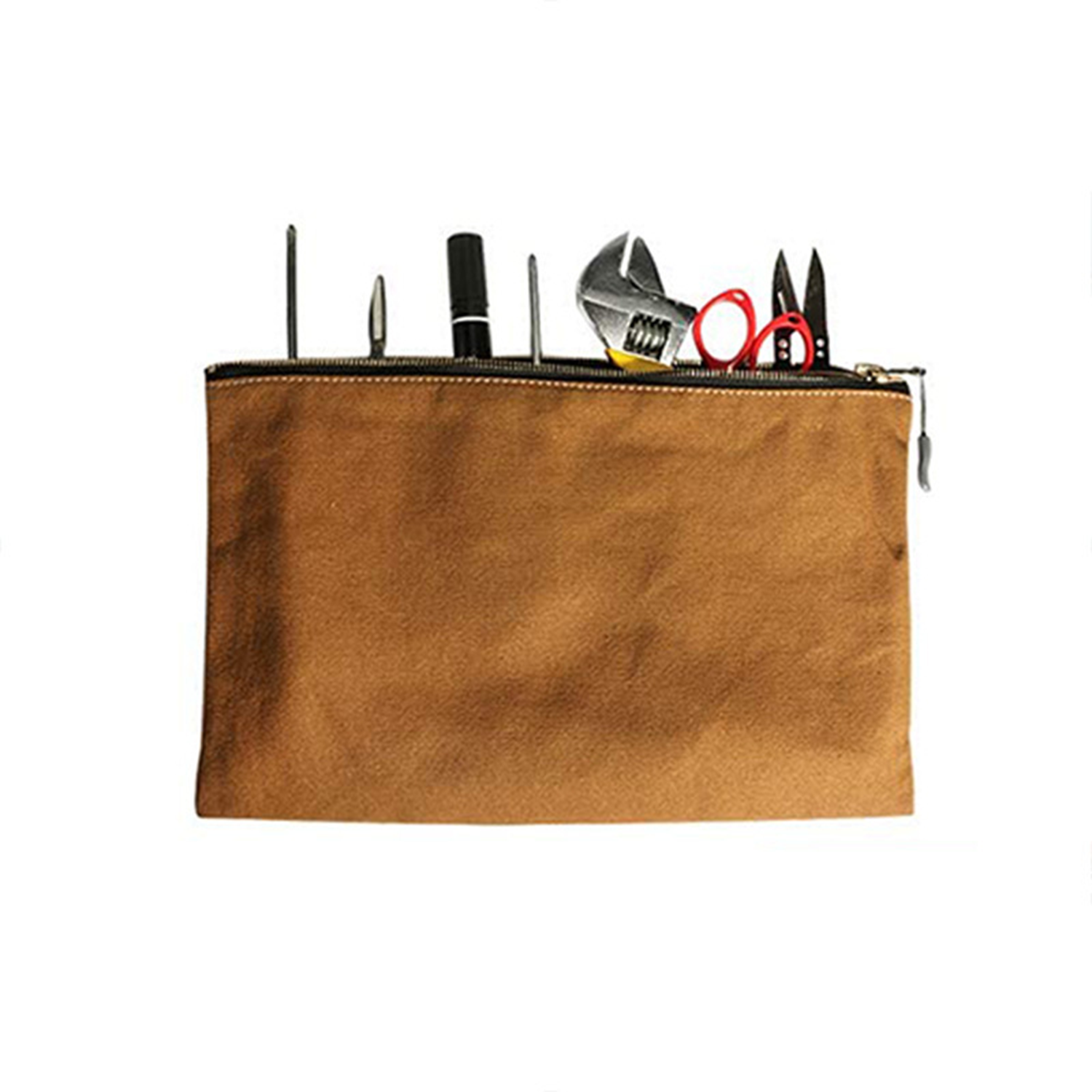 Flat Canvas Utility Pouch with Zipper 5