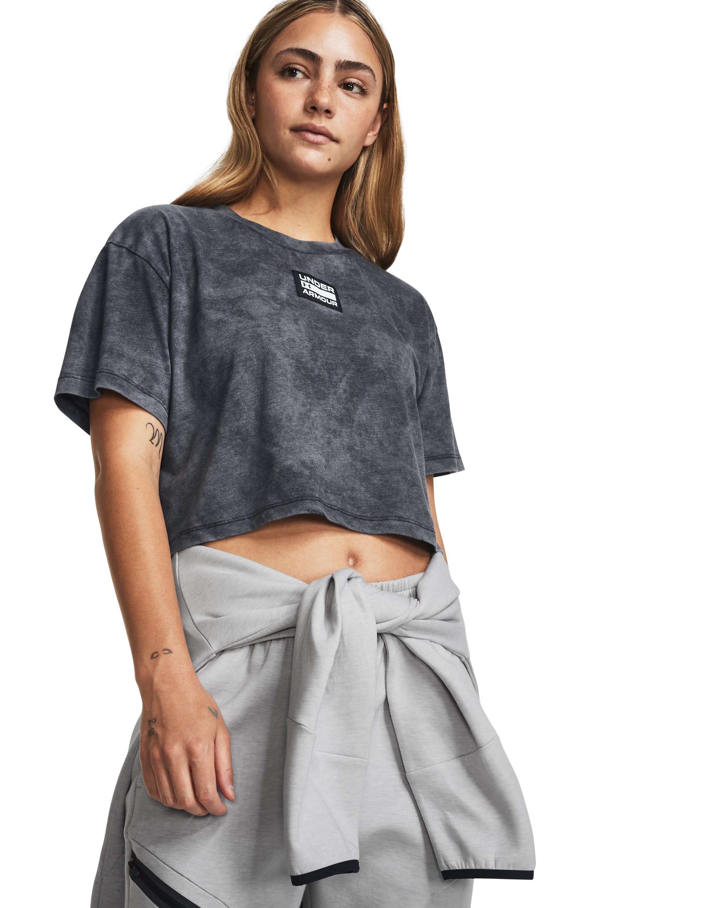 UA Logo Washed Women's Woven Short Sleeve, custom dress shirt with logo imprint 2