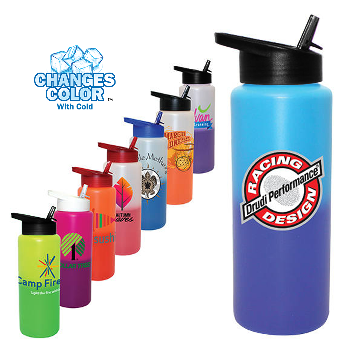 Mood 32 oz. Sports Bottle with Straw Cap Lid 16