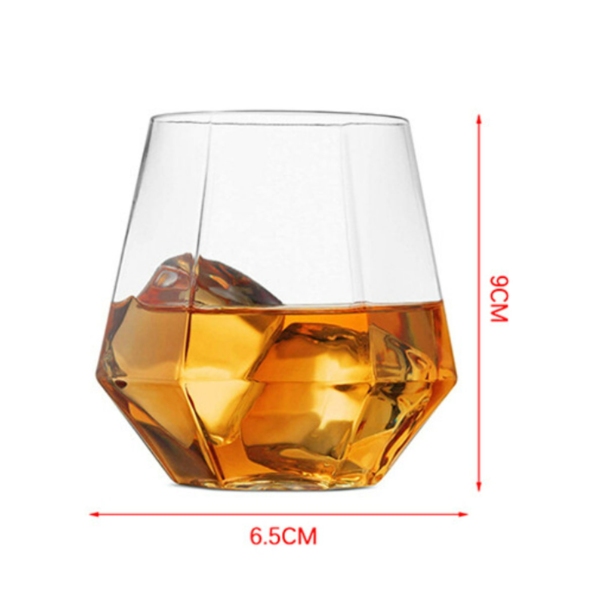 12Oz. Geometric Stemless Wine Glass Faceted 2