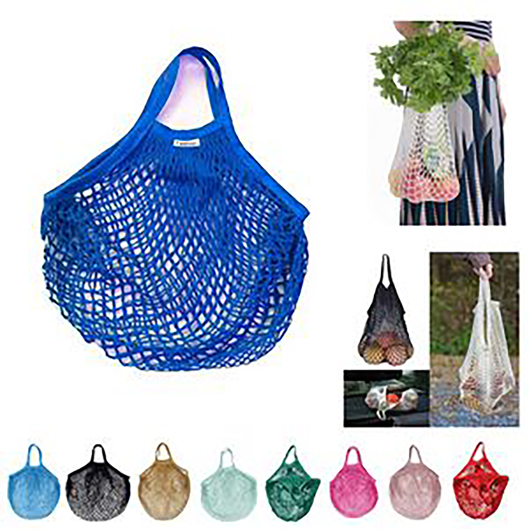 Portable Reusable Mesh Grocery Bags, custom tote bag with logo imprint 2
