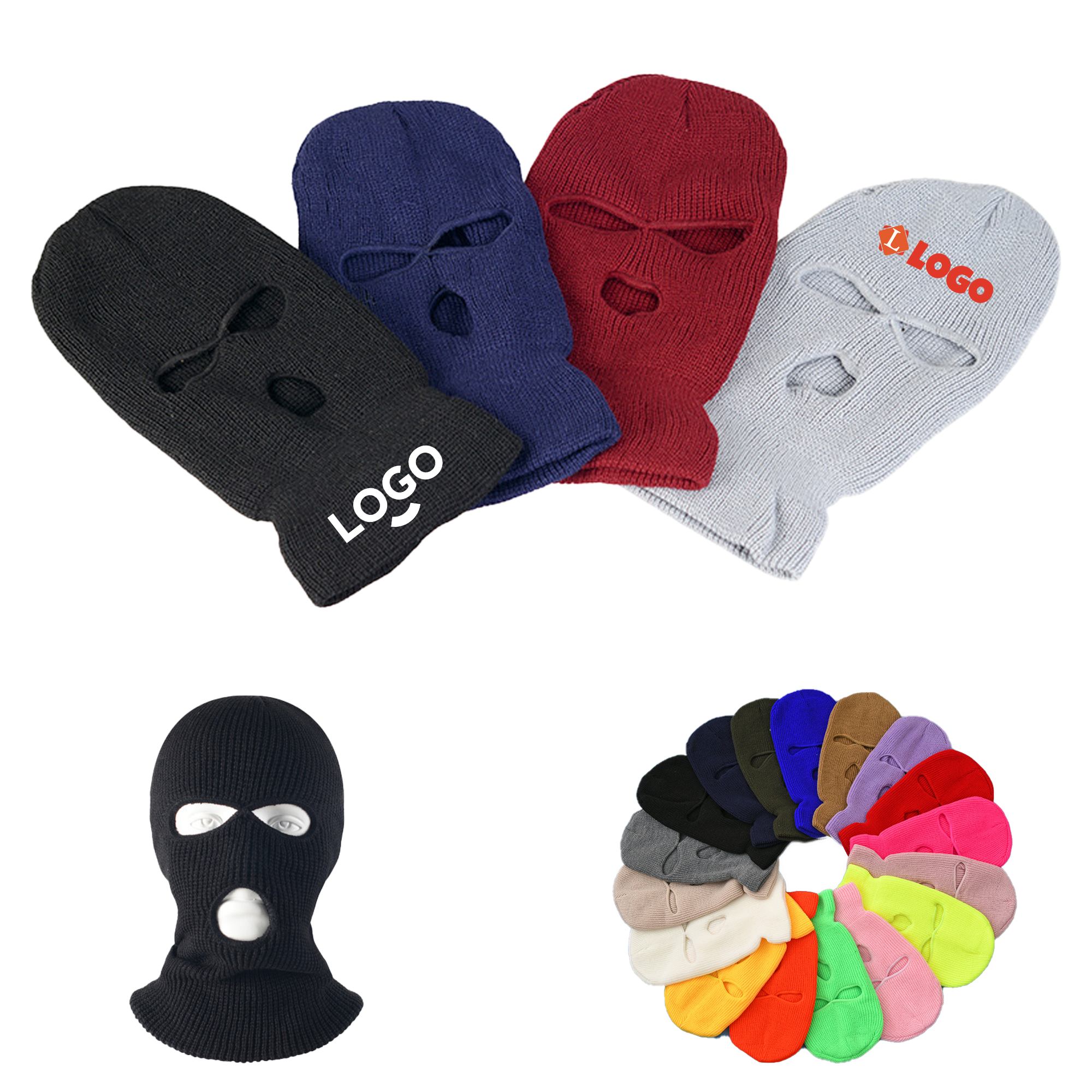 MOQ50 3-Hole Unisex Knit Full Face Mask 2