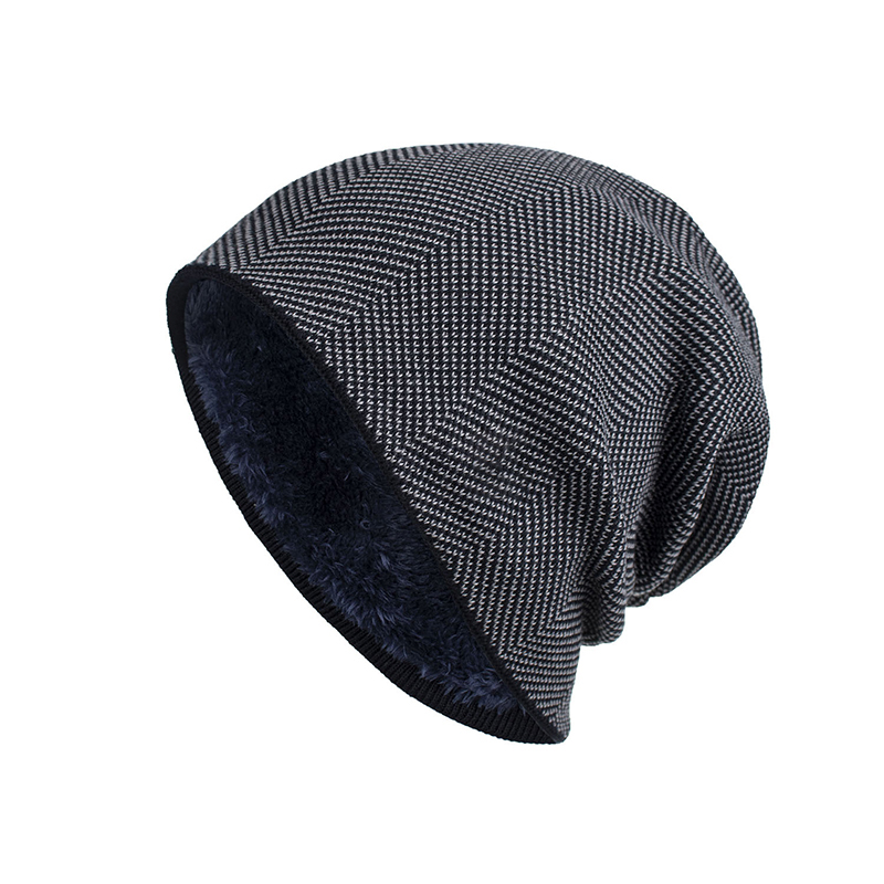 Unisex Knitted Wool Beanie Hats w/Fleece Liner 1