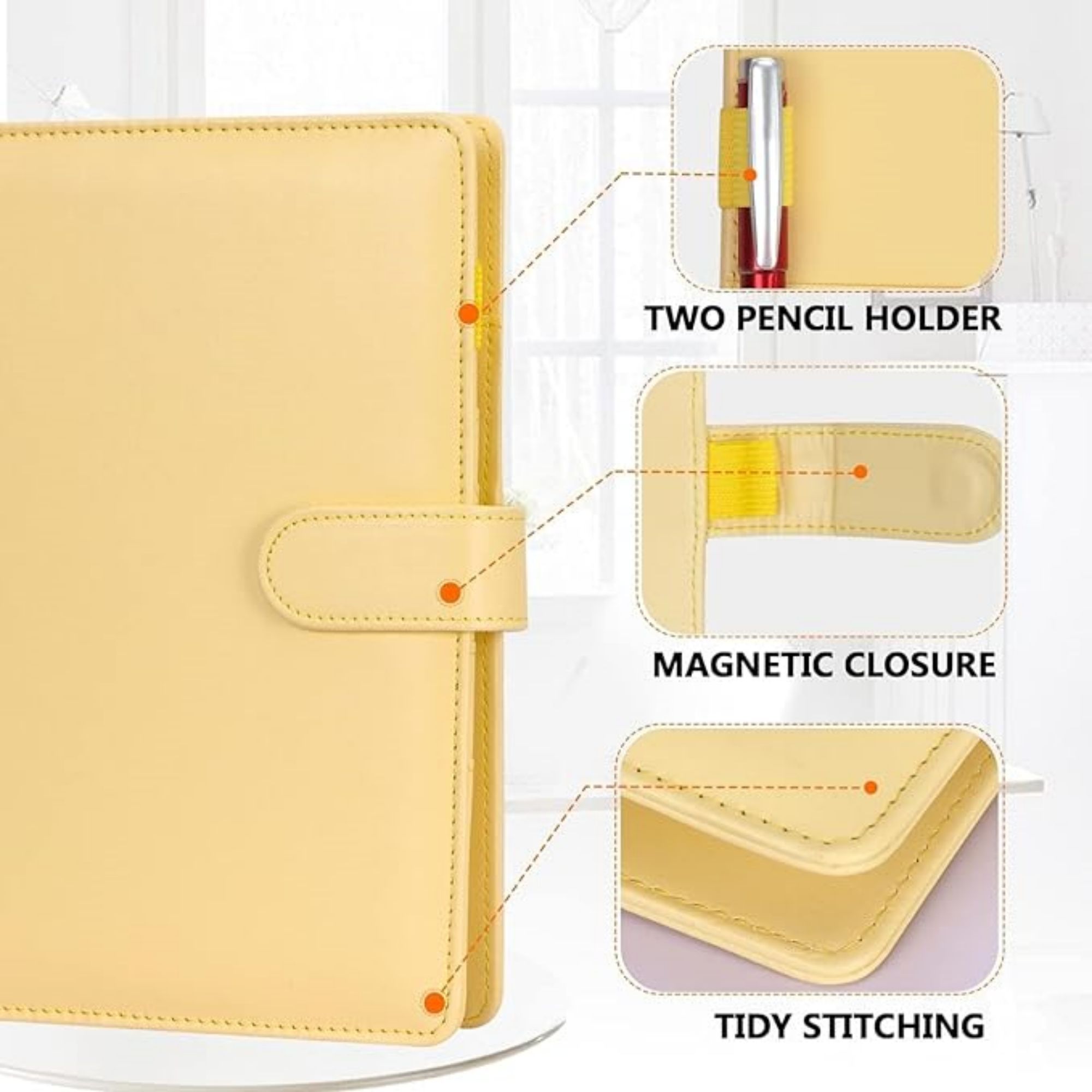 A6 160 Pages Loose Leaf Binder Cover With Magnetic Buckle Closure 5