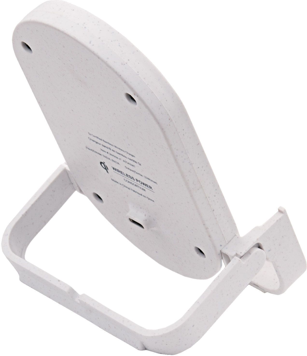 QI® CERTIFIED BAMBOO PHONE CHARGER STAND 10