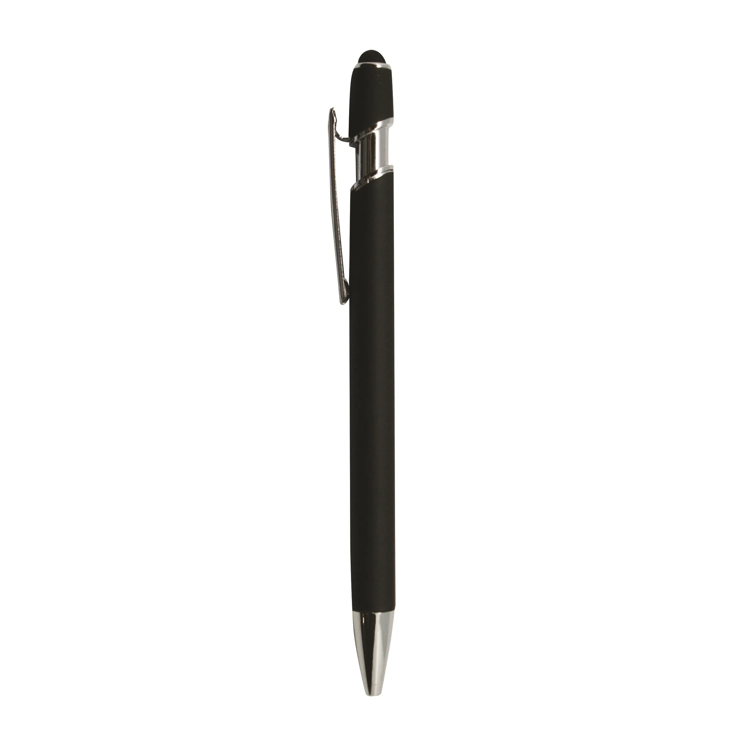 Soft Rubber Click Metal Ballpoint Pen w/ Stylus 3