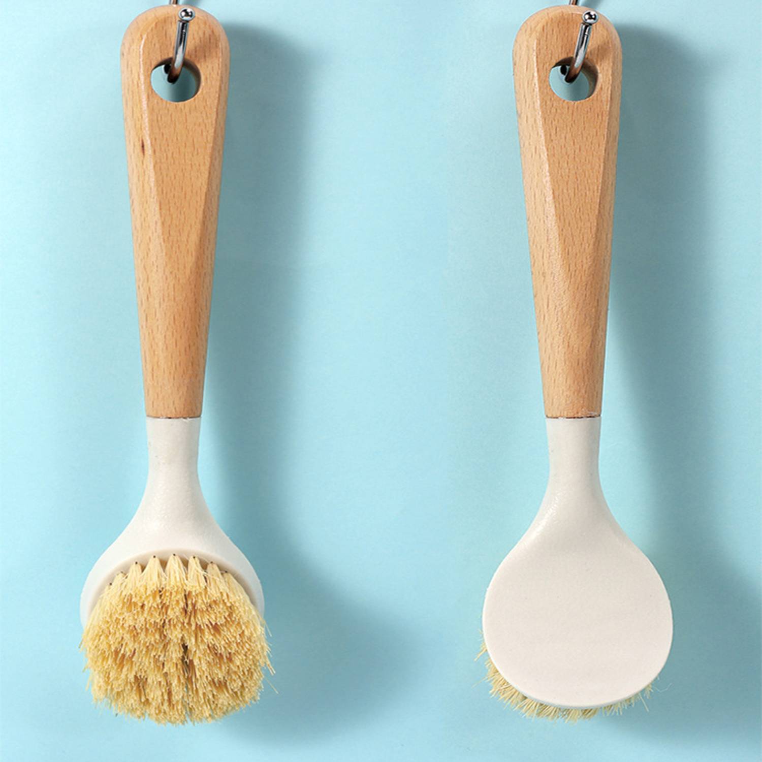Wooden Handle Pot Washing Brush 2