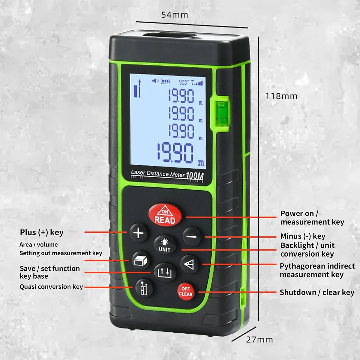 Handheld Digital Infrared Laser Measuring Distance Meter 6