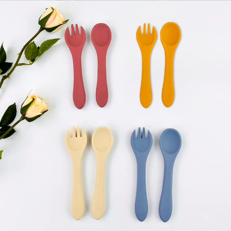 Baby Silicone Fork Spoon 3