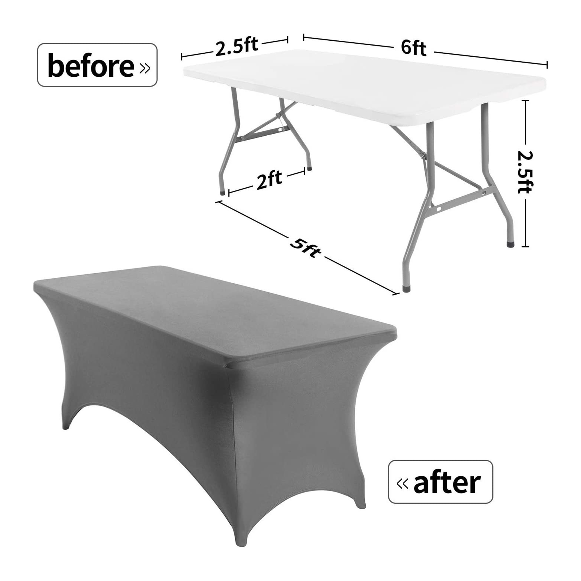 MOQ1 Premium 6FT Stretch Tablecloth Table Cover 3