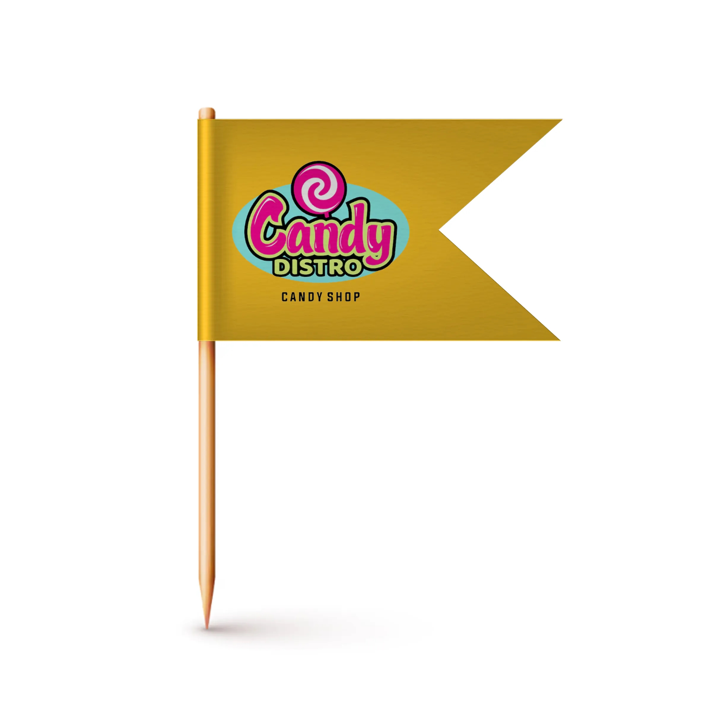 Custom Paper Toothpick Flags - Style C Flag Size 1.5" x 2.5" 3