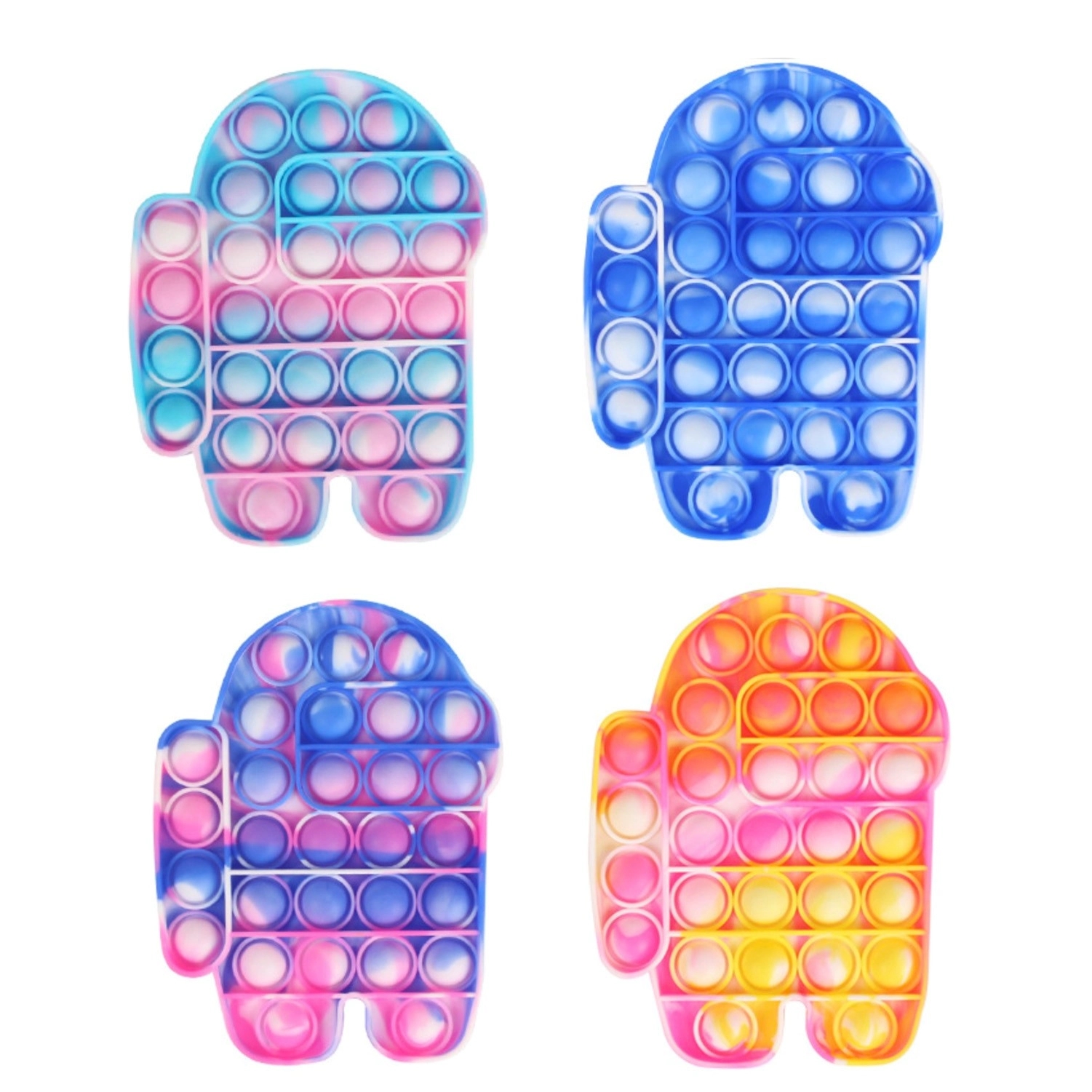 Rainbow Color Pop Fidget Sensory Toy Silicone Push Bubble 3