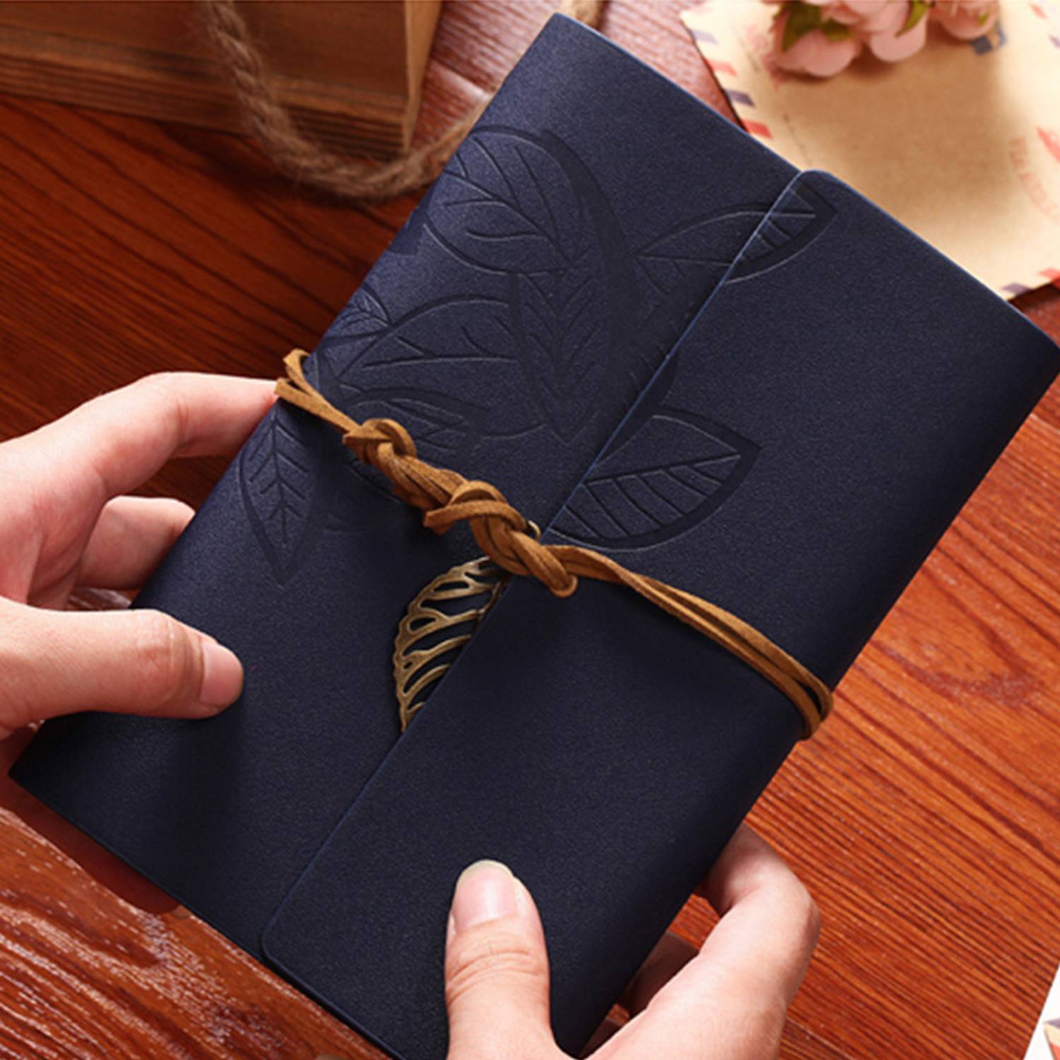 A6 Leather Creative Strap Loose Leaf Retro Notebook 4