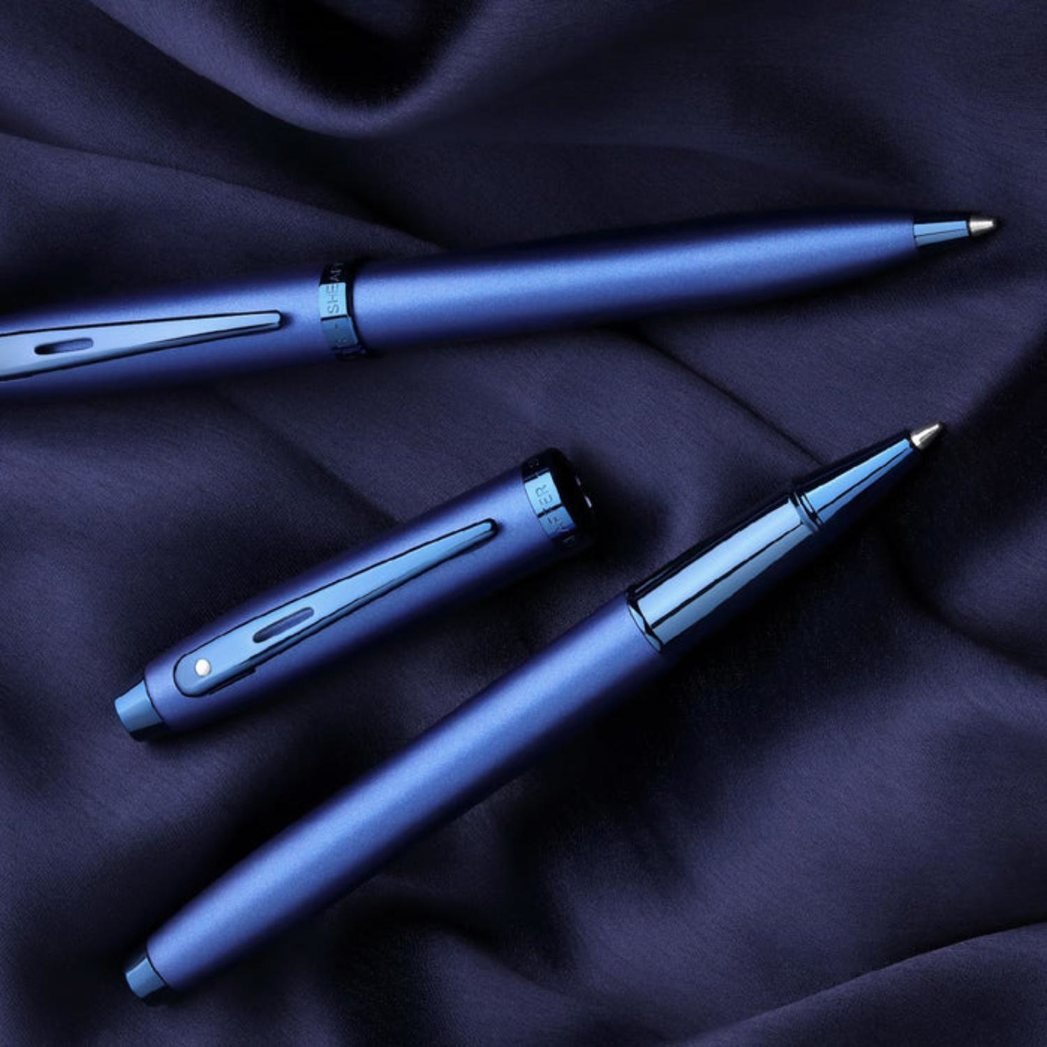 SHEAFFER® 100 9371 Satin Blue Trim Executive Rollerball Pen w/ Gift Box 6