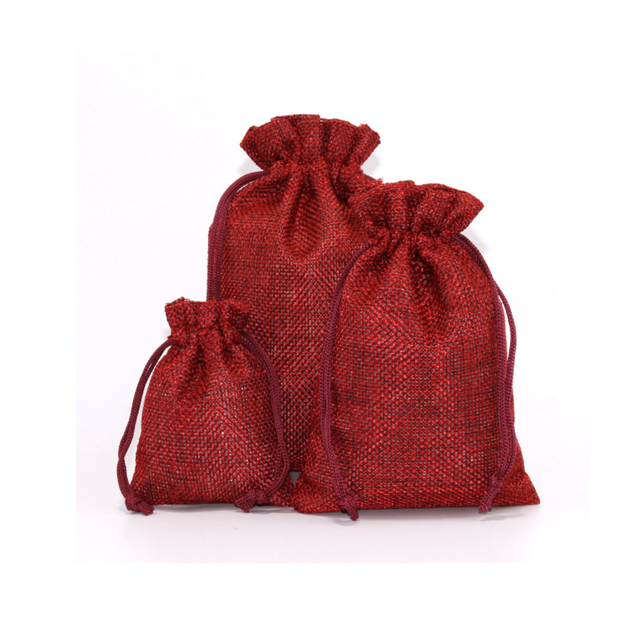 Nylon Linen Drawstring Jewelry Pouch 14
