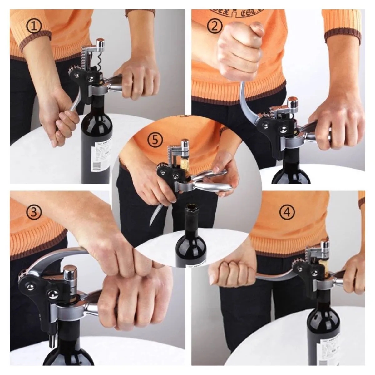 9-Piece Premium Leather Wine Opener Accessory Set 3