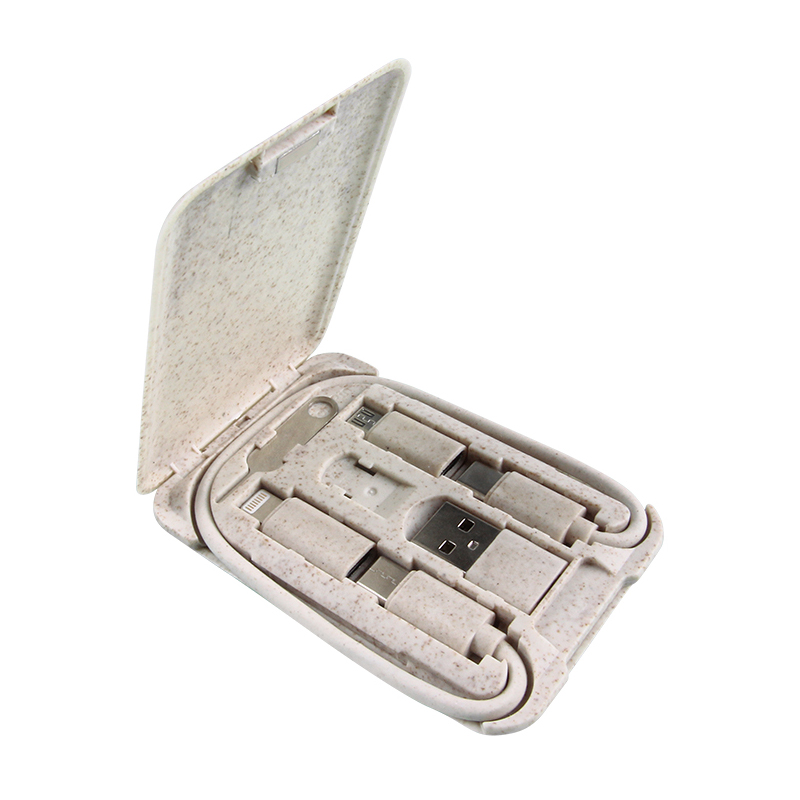 Eco-Friendly 6-in-1 Charging Cable Kit Wheat Straw 11