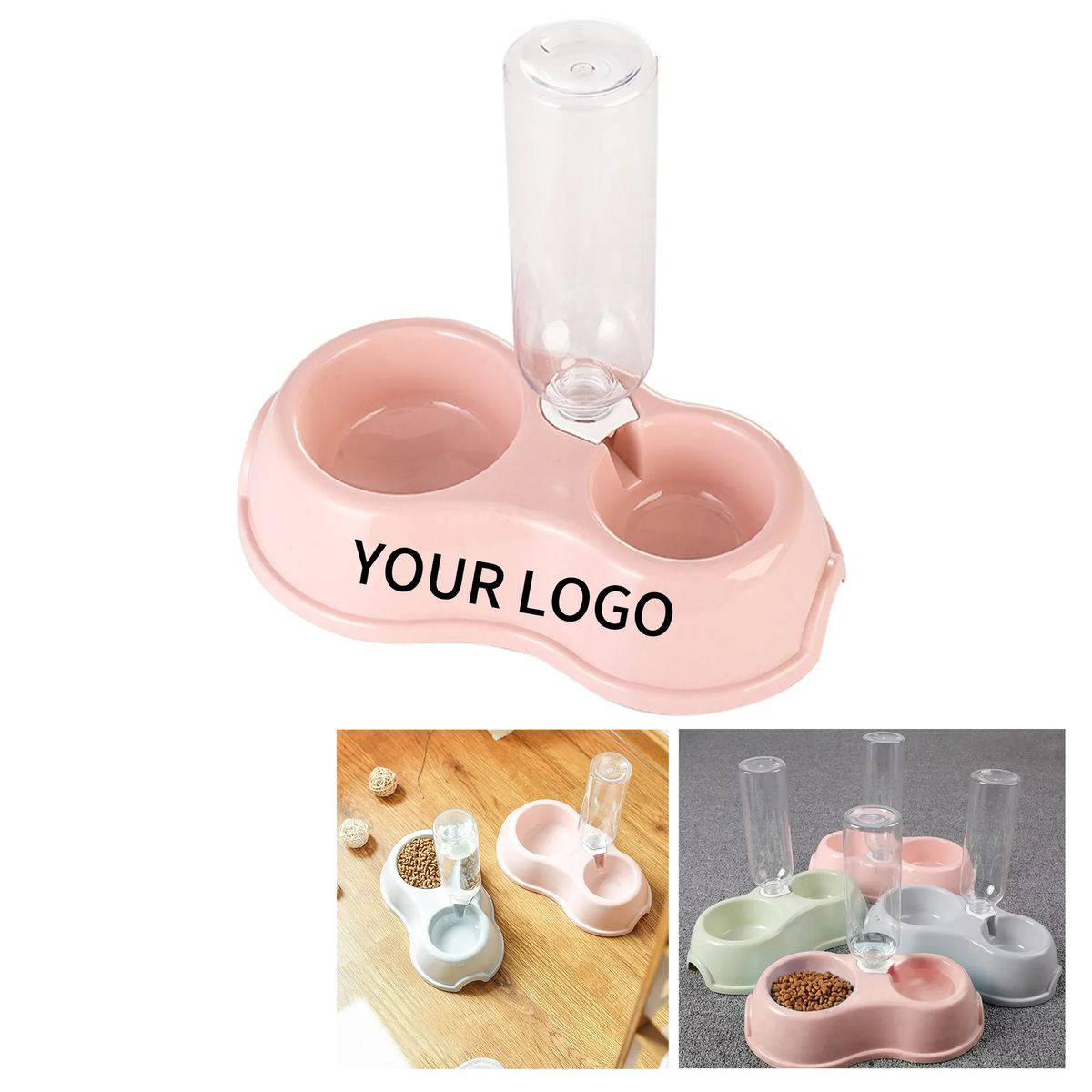 Lightweight Plastic Dual Pet Bowl Set 2