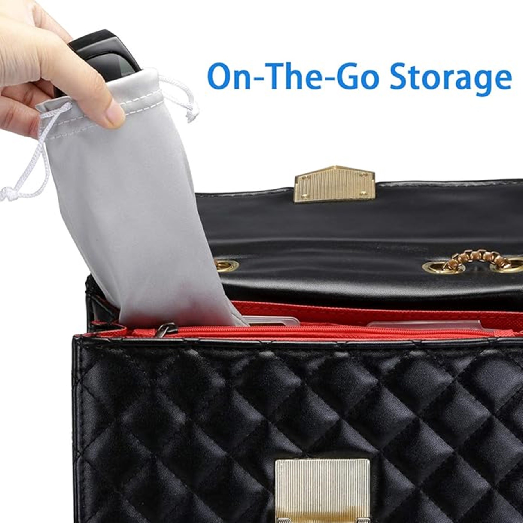 Microfiber Eyeglass Sunglasses Gadgets Cleaning & Storage Pouch 3