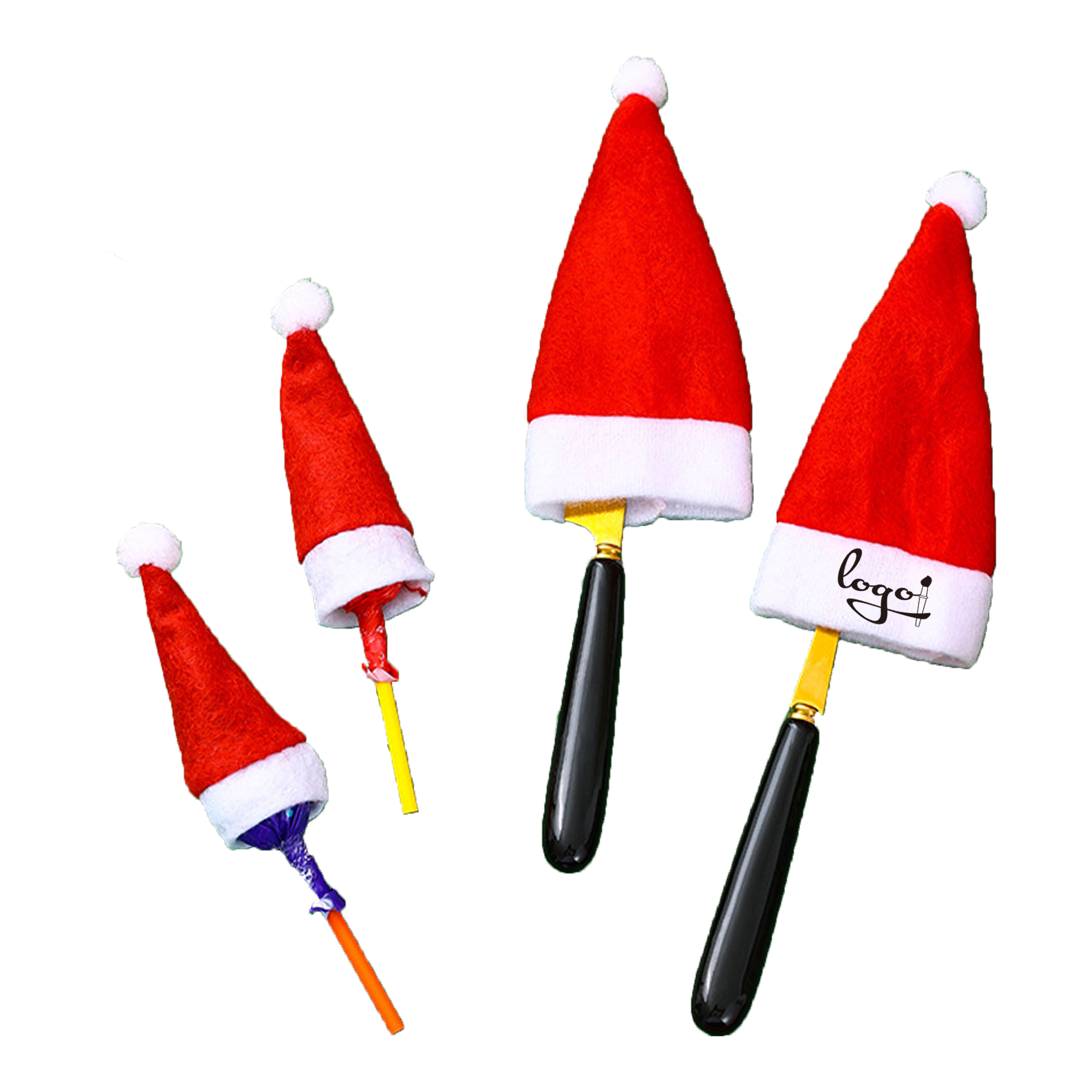 Mini Santa Hats Cup Bottle Cutlery Cover Wine Decoration 2