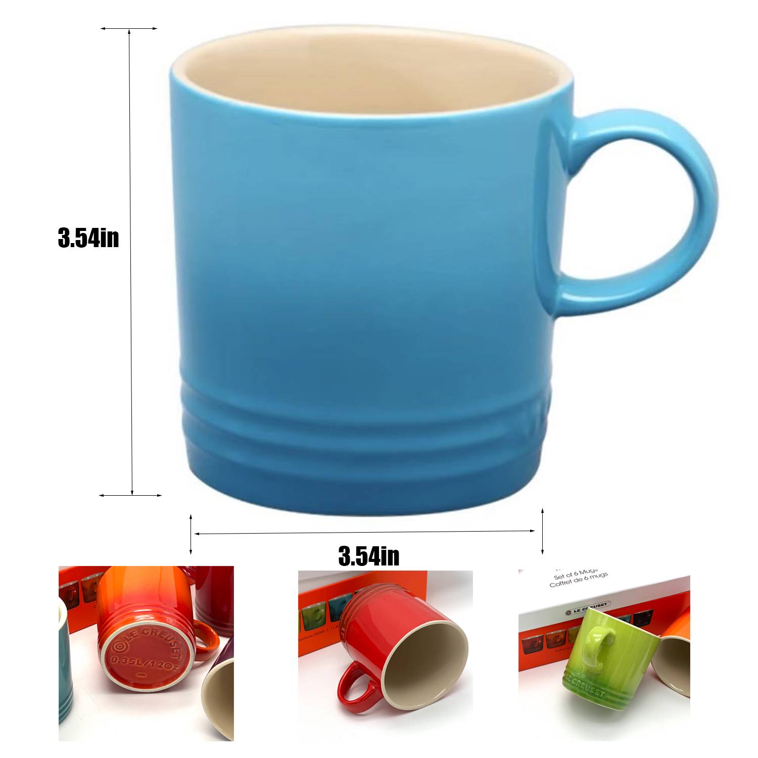 12oz Glossy Stoneware Mug Curved Grip 1