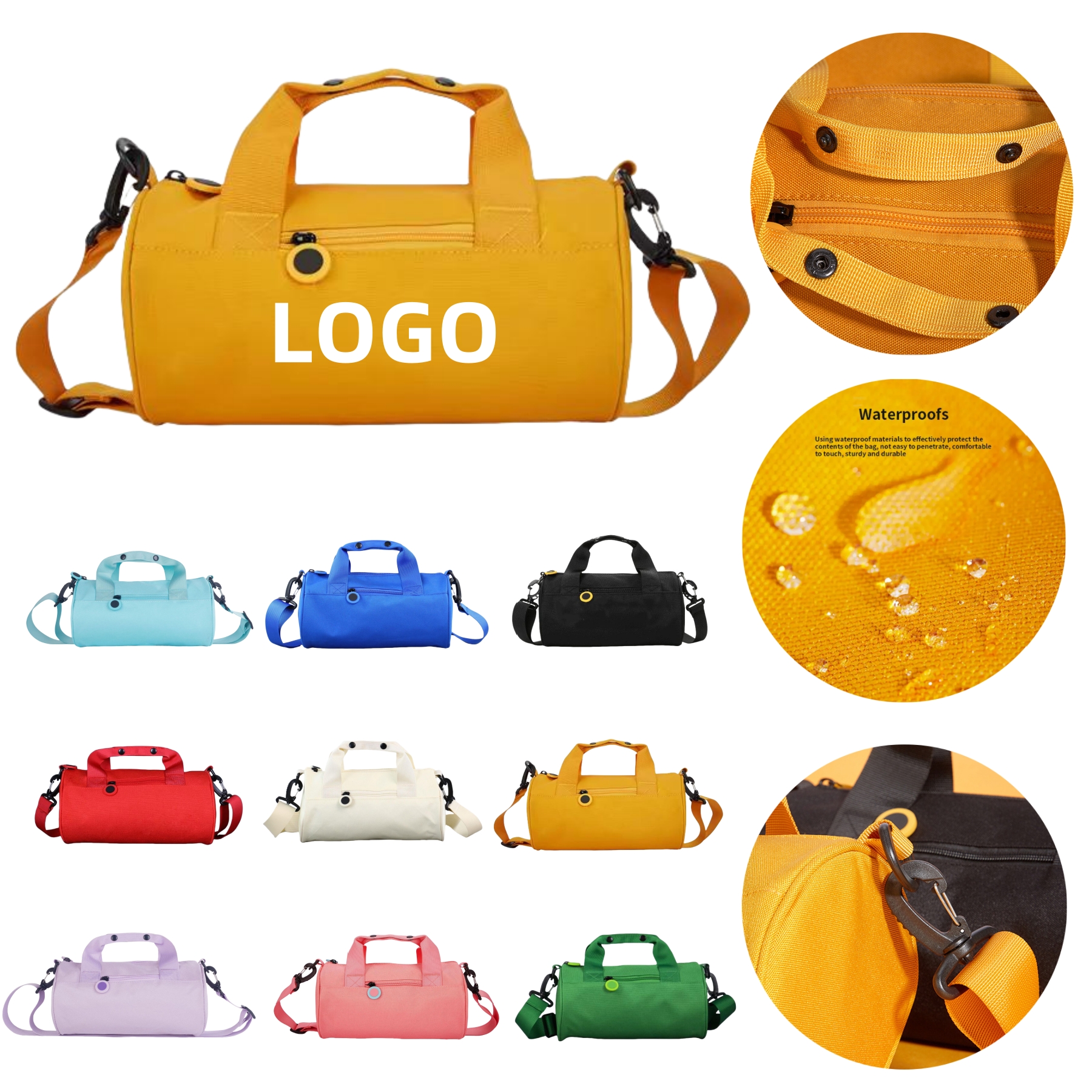 Cylindrical Leisure Travel Duffel Bag 4