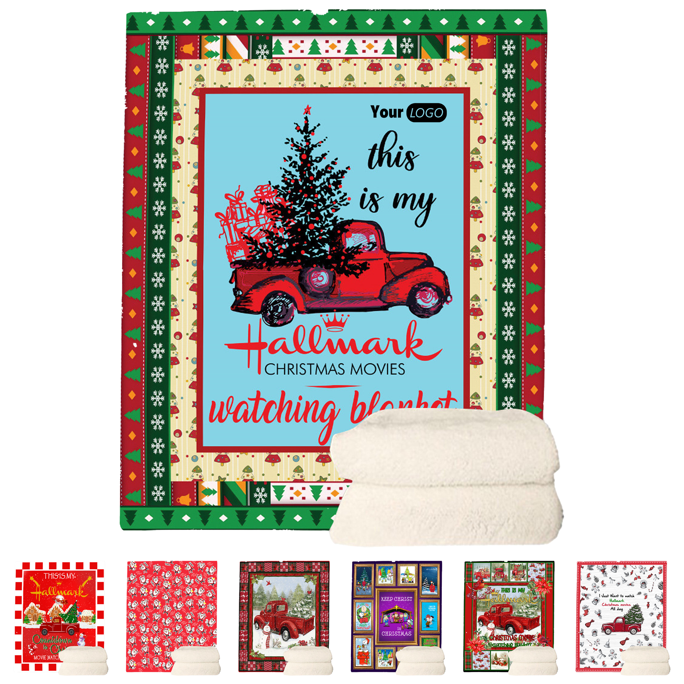 Other Fabric Customizable Holiday Printed Blankets 2