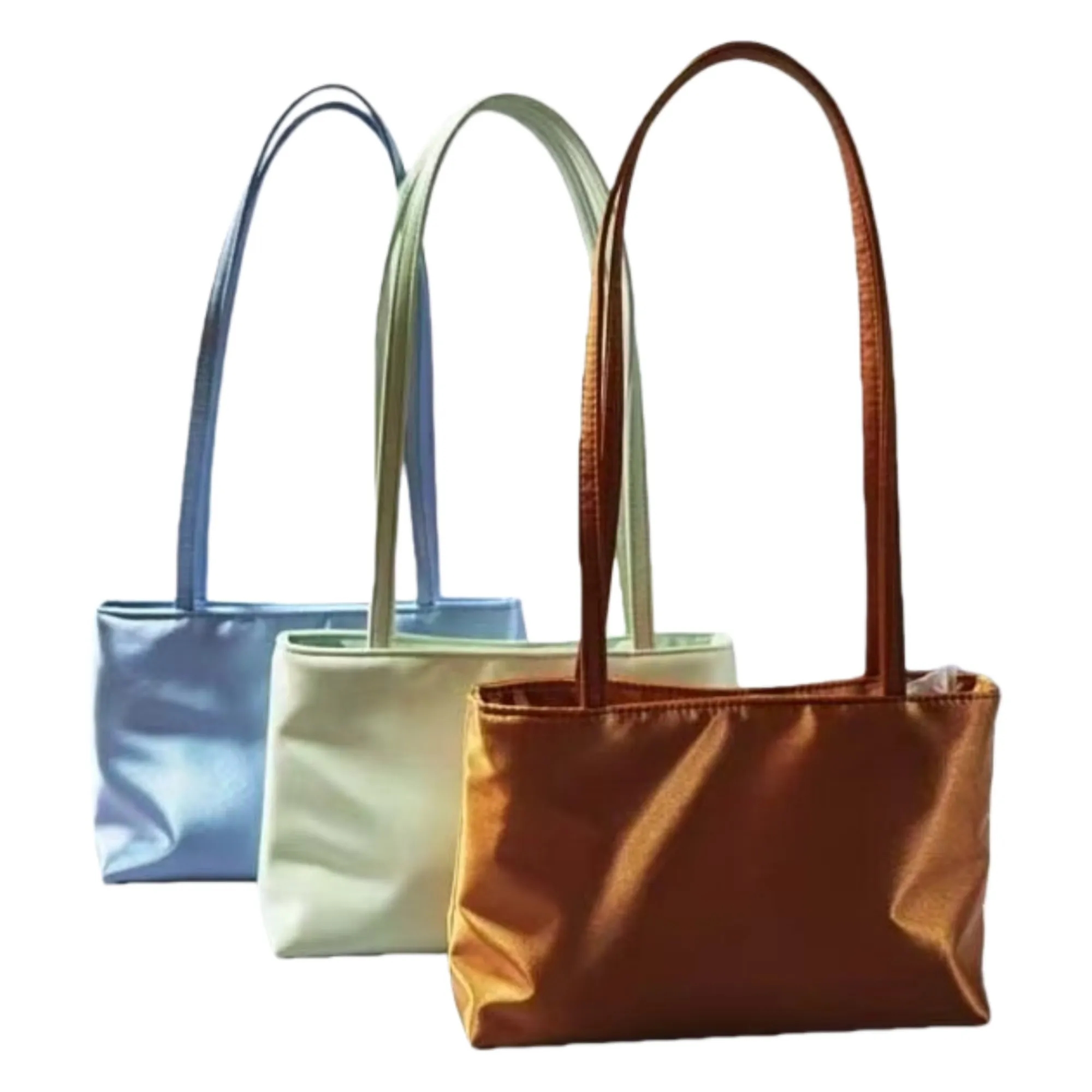 Satin Tote Small Square Underarm Shoulder Bag 1