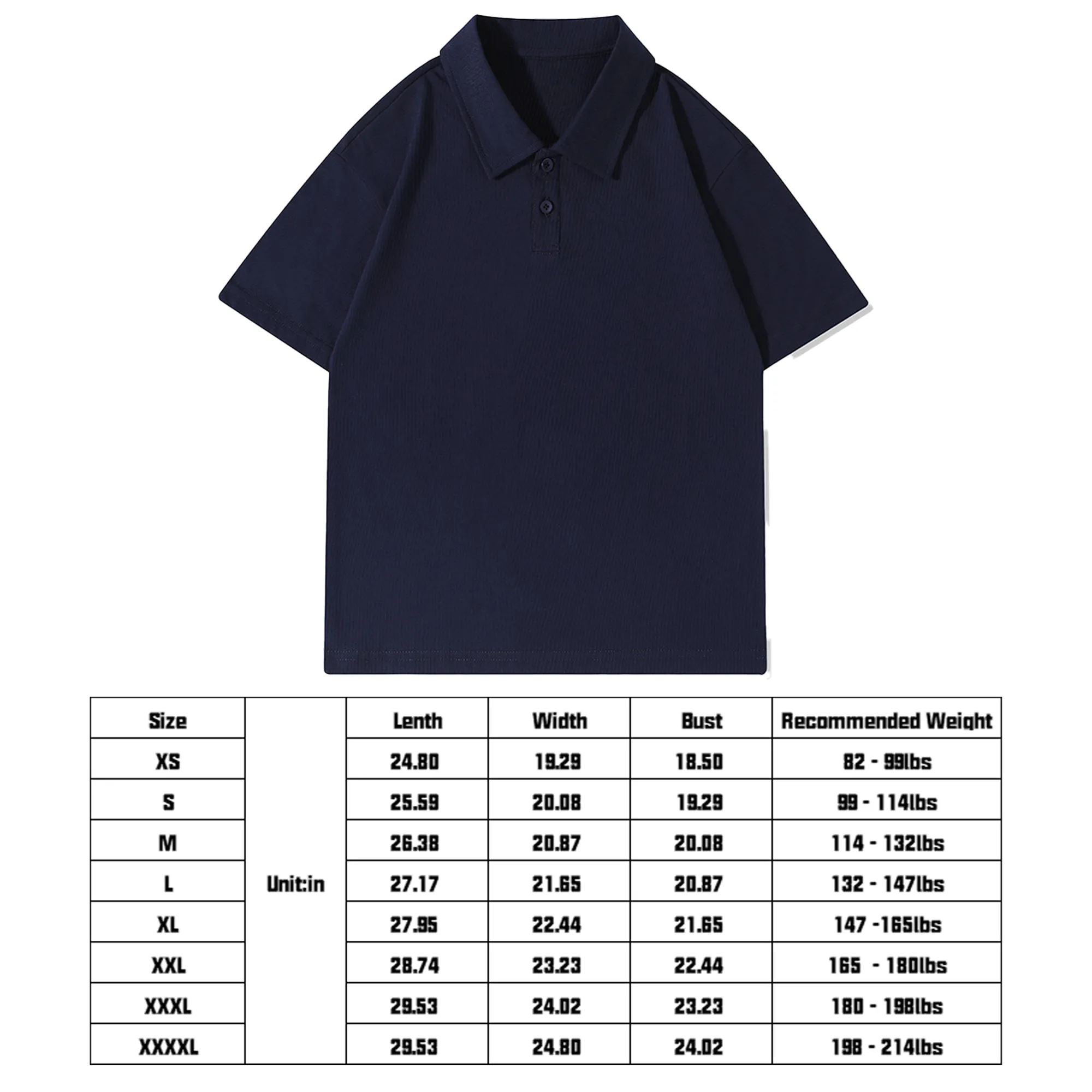 MOQ 10 Cotton Loose Fit Polo Shirt Short Sleeve 7