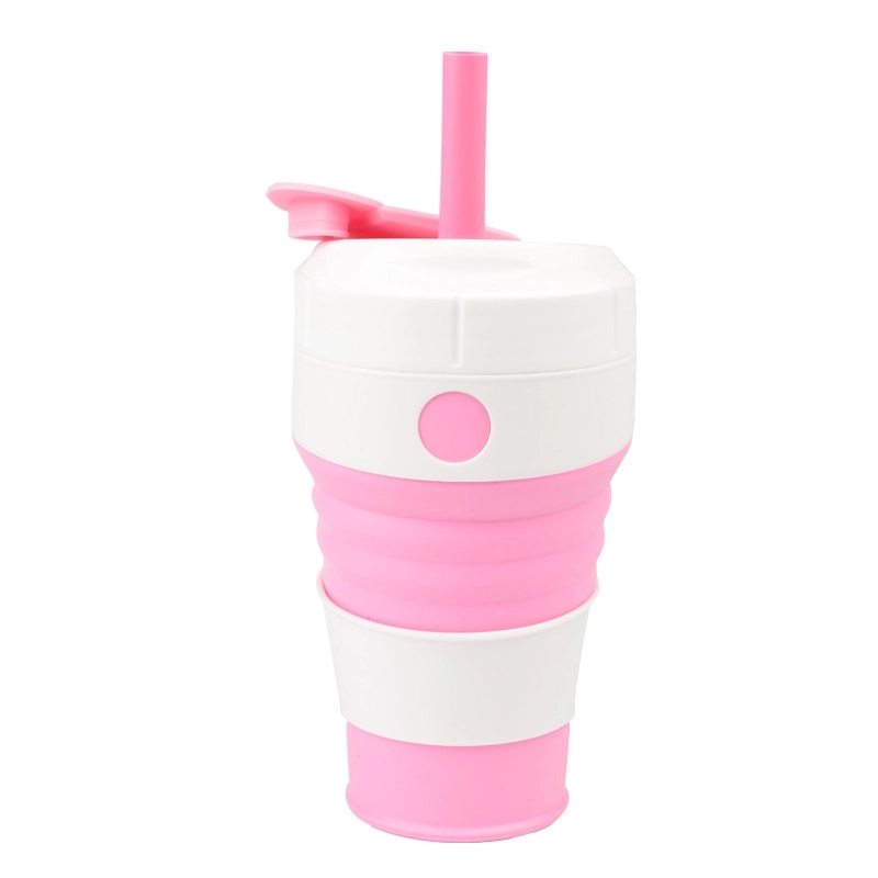 450ML Silicone Straw Folding Coffee Cup 6