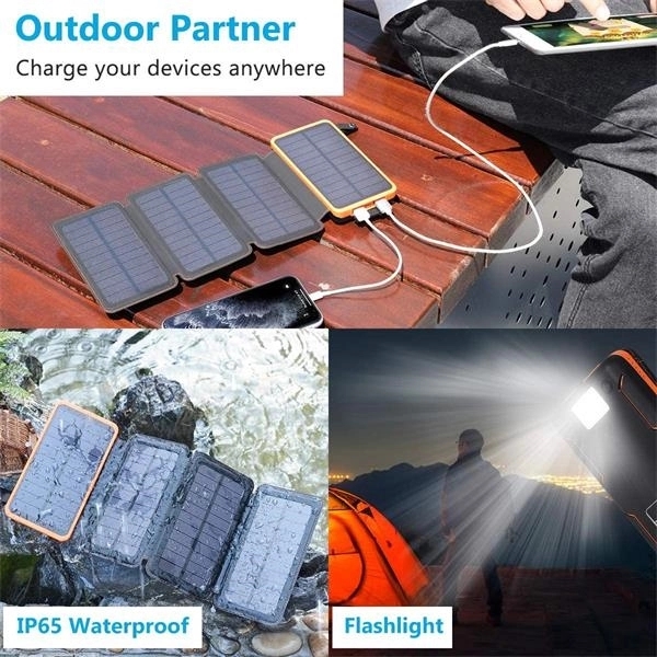 Outdoor High Capacity 20000mAh Waterproof Solar Charger 2